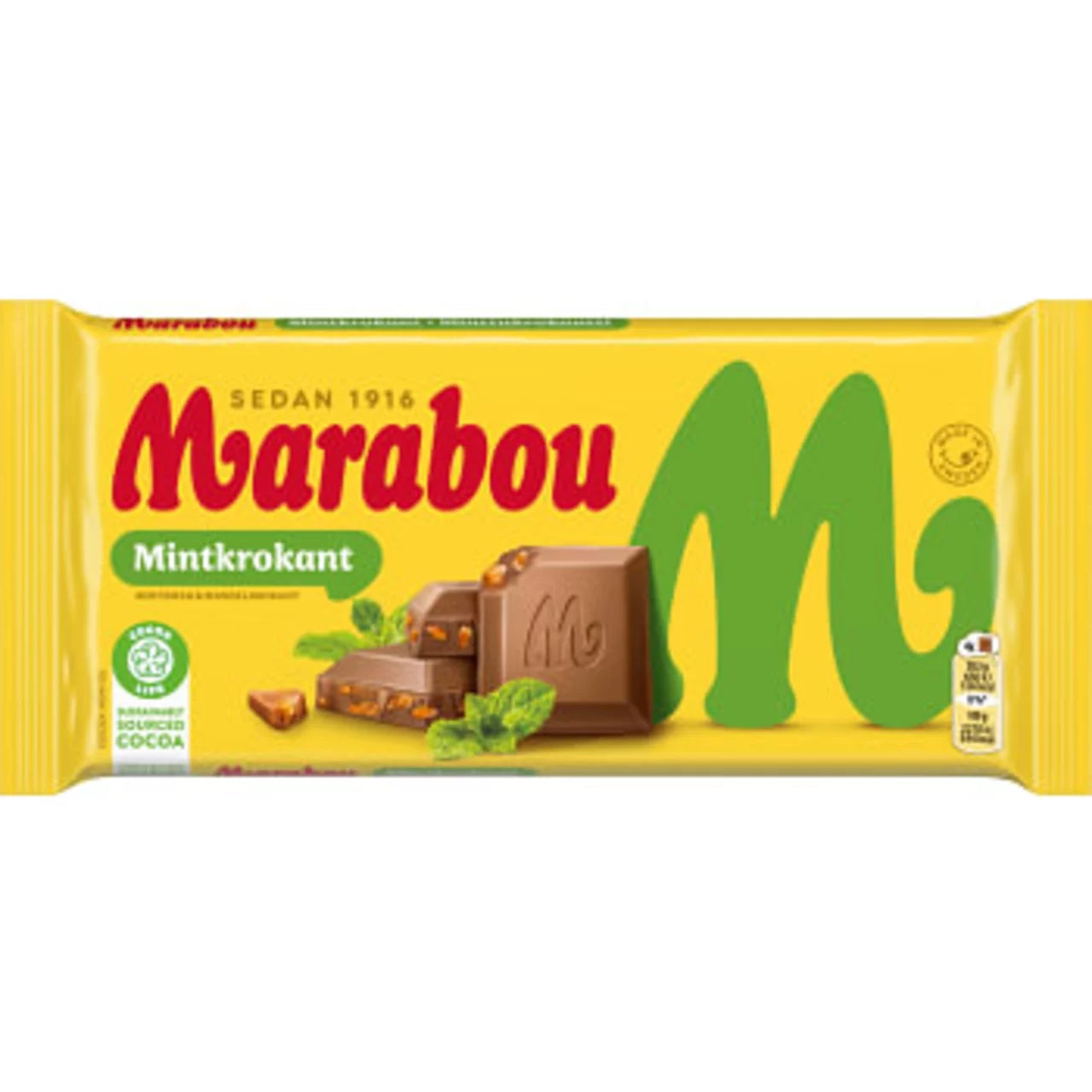 Marabou - Chocolade reep - Mint Krokant